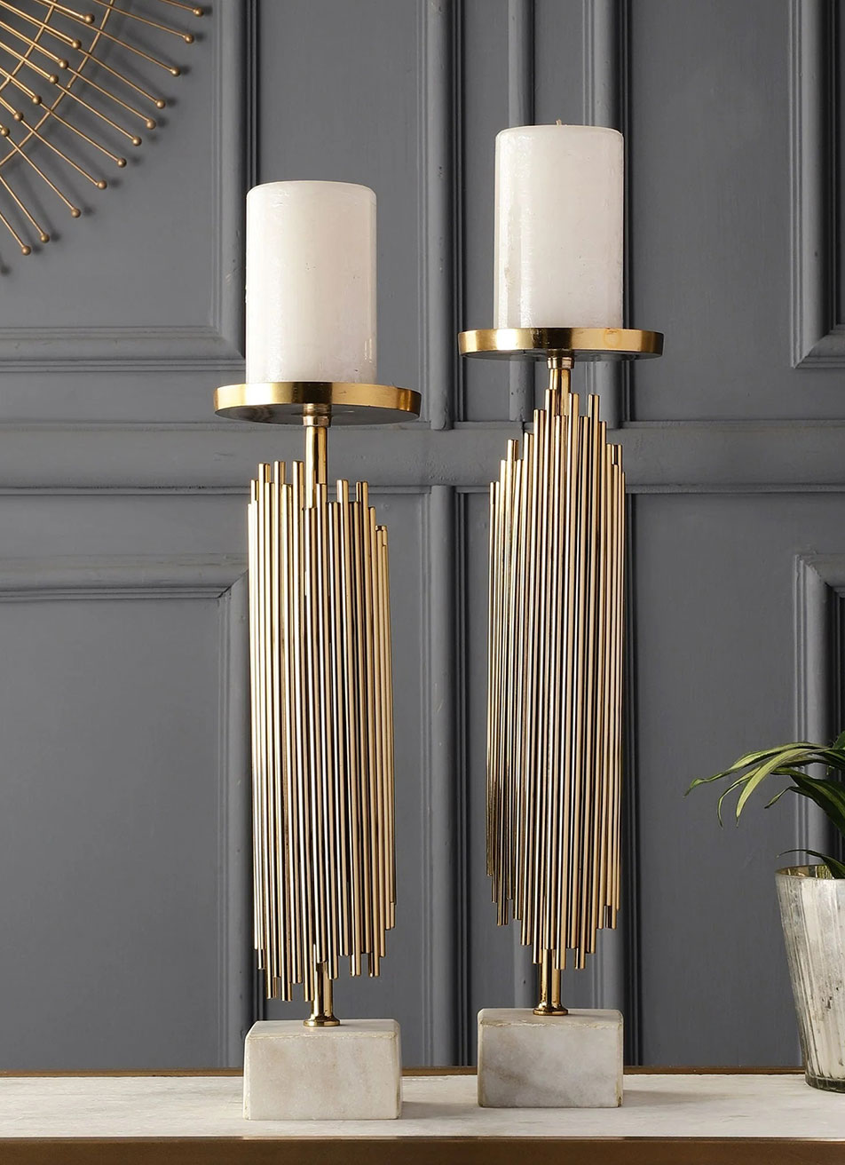 Verona Gold Candleholders Set of 2