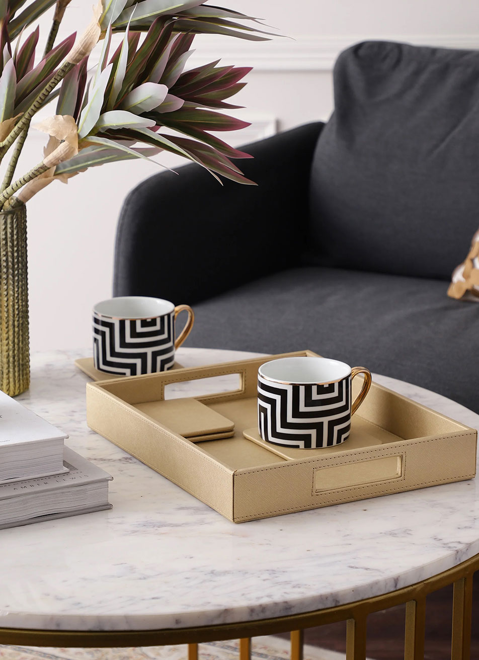 Aura Tray with 4 Coasters